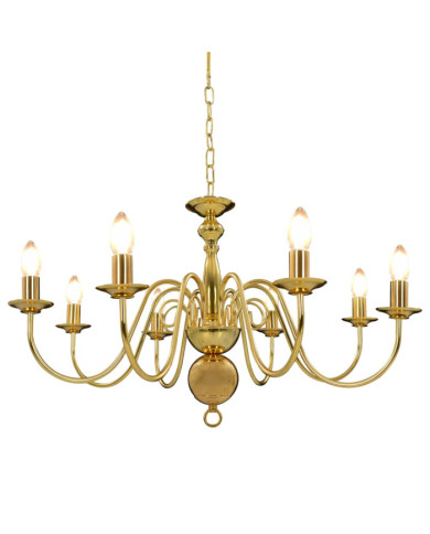 Lustre Doré 8 ampoules E14 | Mobilier & Déco