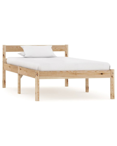 Cadre de lit sans matelas bois massif de pin 100x200 cm | Mobilier & Déco