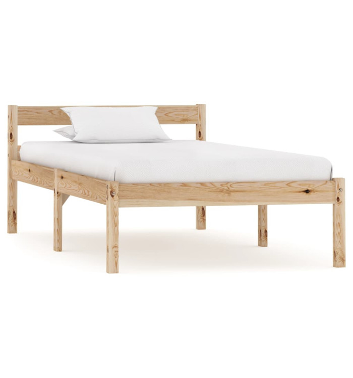 Cadre de lit sans matelas bois massif de pin 100x200 cm | Mobilier & Déco