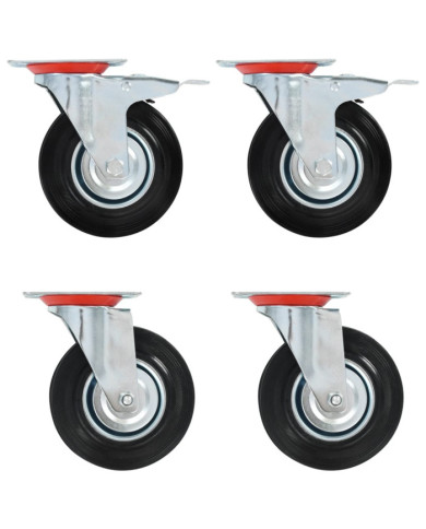 Roulettes pivotantes 4 pcs 125 mm | Mobilier & Déco
