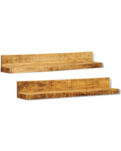 Lot de 2 étagères murales en bois solide | Mobilier & Déco