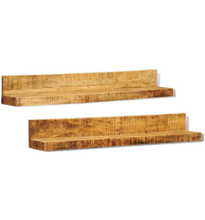 Lot de 2 étagères murales en bois solide | Mobilier & Déco