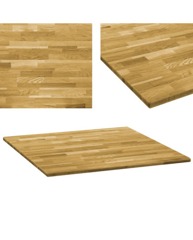 Dessus de table Bois de chêne massif Carré 23 mm 80x80 cm | Mobilier & Déco