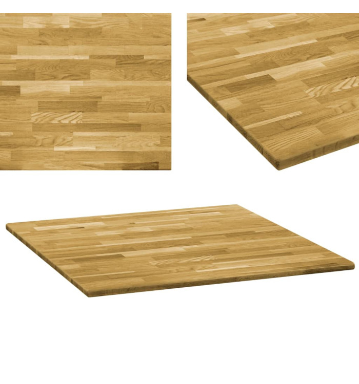 Dessus de table Bois de chêne massif Carré 23 mm 80x80 cm | Mobilier & Déco