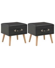 Tables de chevet 2 pcs Noir 40x35x40 cm Similicuir | Mobilier & Déco