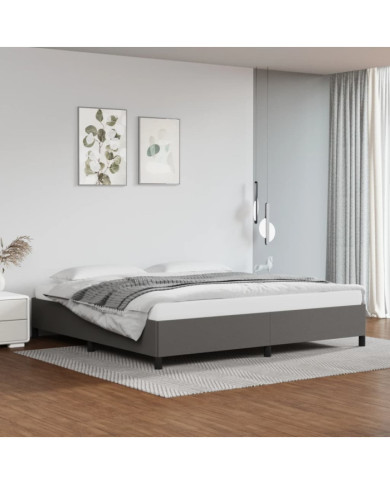 Cadre de lit sans matelas gris 200x200 cm similicuir | Mobilier & Déco