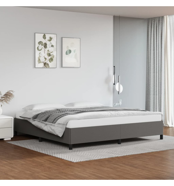 Cadre de lit sans matelas gris 200x200 cm similicuir | Mobilier & Déco