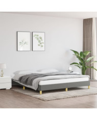 Cadre de lit sans matelas gris foncé 180x200 cm tissu | Mobilier & Déco