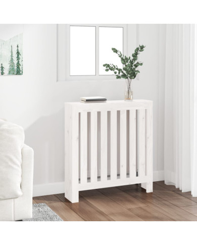Cache-radiateur Blanc 79,5x19x84 cm Bois massif de pin | Mobilier & Déco