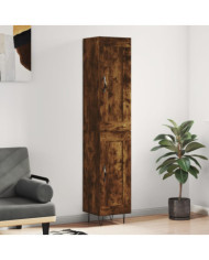 Buffet haut Chêne fumé 34,5x34x180 cm Bois d'ingénierie | Mobilier & Déco