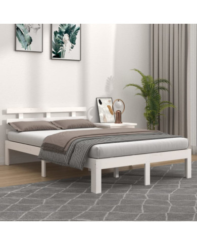 Cadre de lit sans matelas blanc 135x190 cm | Mobilier & Déco