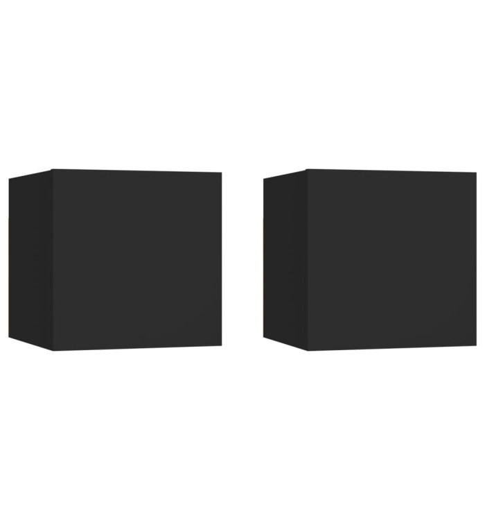 Tables de chevet 2 pcs Noir 30,5x30x30 cm Bois d'ingénierie | Mobilier & Déco