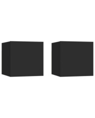 Tables de chevet 2 pcs Noir 30,5x30x30 cm Bois d'ingénierie | Mobilier & Déco