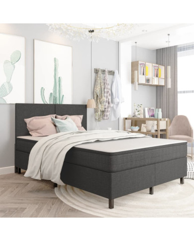 Sommier à lattes de lit sans matelas gris tissu 180x200 cm | Mobilier & Déco