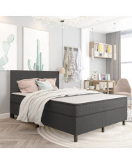 Sommier à lattes de lit sans matelas gris tissu 180x200 cm | Mobilier & Déco