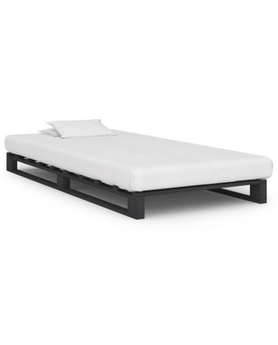 Cadre de lit de palette Gris Bois de pin massif 90x200 cm | Mobilier & Déco