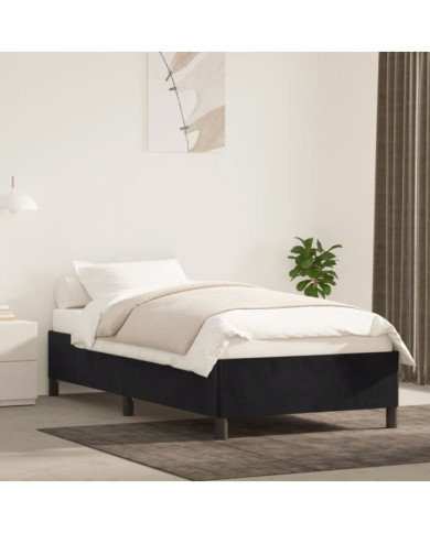Cadre de lit sans matelas noir 100x200 cm velours | Mobilier & Déco