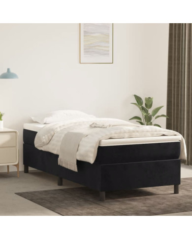 Cadre de lit sans matelas noir 100x200 cm velours | Mobilier & Déco