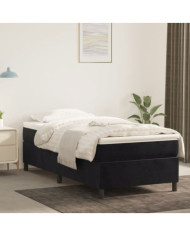 Cadre de lit sans matelas noir 100x200 cm velours | Mobilier & Déco