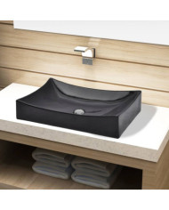 Vasque rectangulaire céramique Noir pour salle de bain | Mobilier & Déco