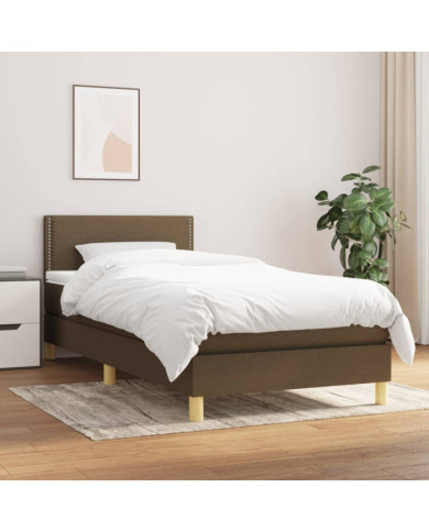 Sommier à lattes de lit avec matelas Marron foncé 90x190 cm | Mobilier & Déco
