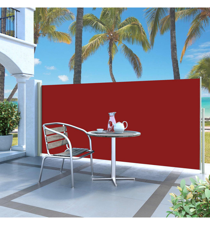 Auvent latéral rétractable 140 x 300 cm Rouge | Mobilier & Déco