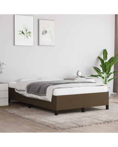 Cadre de lit sans matelas marron foncé 120x200 cm tissu | Mobilier & Déco