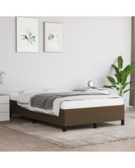 Cadre de lit sans matelas marron foncé 120x200 cm tissu | Mobilier & Déco