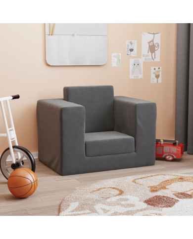Canapé-lit pour enfants Anthracite Peluche douce | Mobilier & Déco