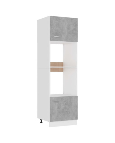 Armoire à micro-ondes Gris béton 60x57x207 cm Bois d’ingénierie | Mobilier & Déco