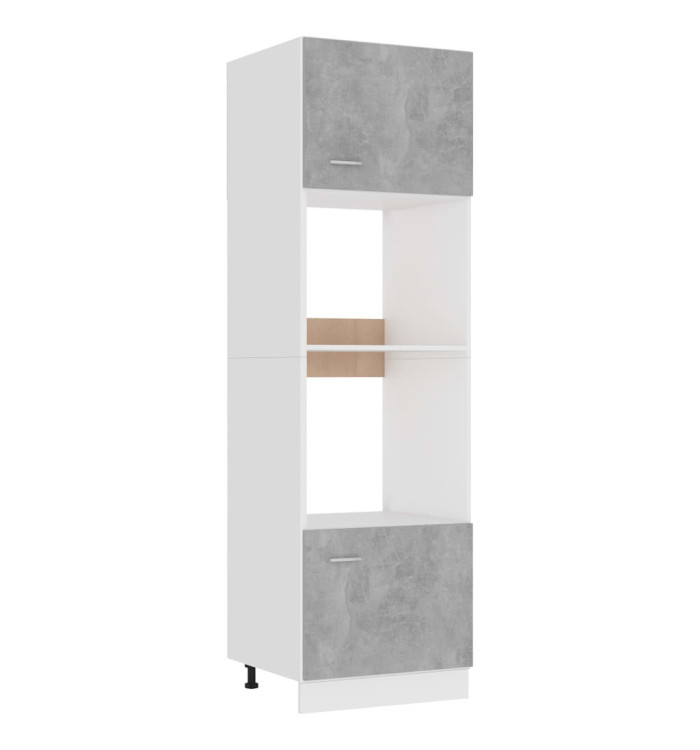 Armoire à micro-ondes Gris béton 60x57x207 cm Bois d’ingénierie | Mobilier & Déco