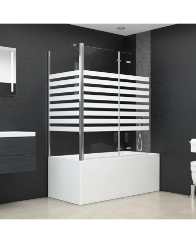 Enclos de bain 120x68x130 cm verre trempé rayures | Mobilier & Déco