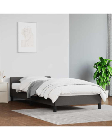 Cadre de lit avec tête de lit sans matelas gris 100x200 cm | Mobilier & Déco