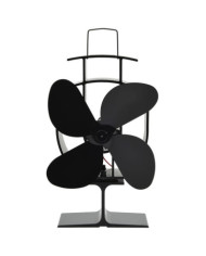 Ventilateur de poêle alimenté par chaleur 4 pales Noir | Mobilier & Déco