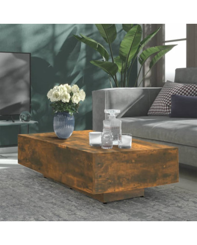Table basse chêne fumé 100x49,5x31 cm bois d'ingénierie | Mobilier & Déco