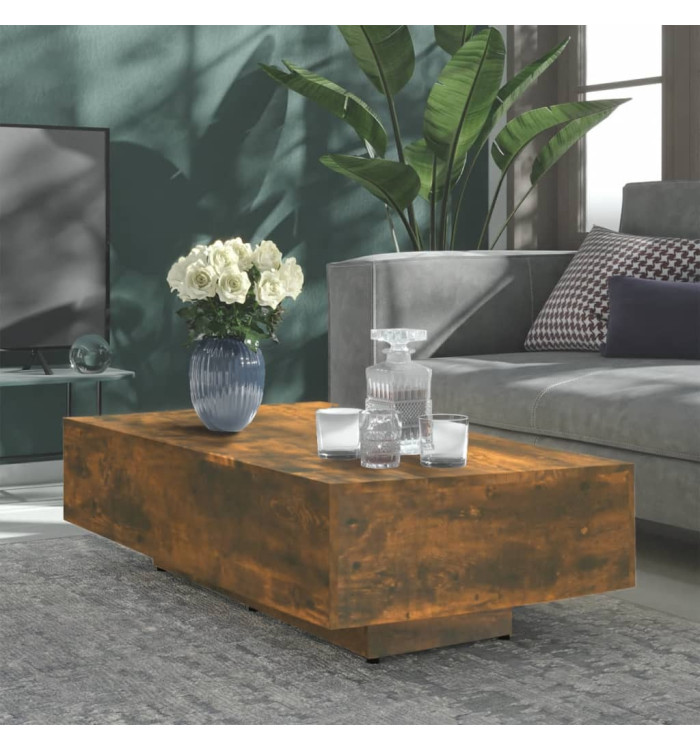 Table basse chêne fumé 100x49,5x31 cm bois d'ingénierie | Mobilier & Déco