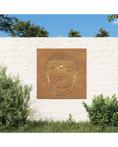 Décoration murale jardin 55x55 cm motif de tête de bouddha | Mobilier & Déco