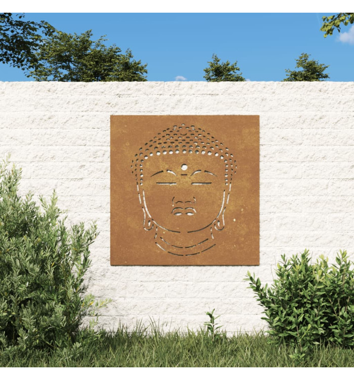 Décoration murale jardin 55x55 cm motif de tête de bouddha | Mobilier & Déco