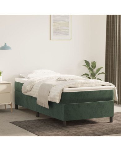 Sommier à lattes de lit avec matelas Vert foncé 90x200 cm | Mobilier & Déco
