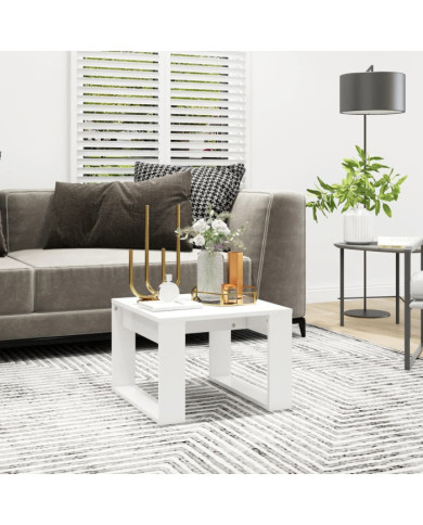 Table d'appoint Blanc 50x50x35 cm Bois d’ingénierie | Mobilier & Déco