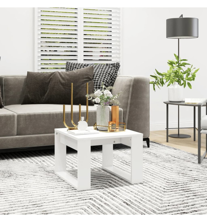 Table d'appoint Blanc 50x50x35 cm Bois d’ingénierie | Mobilier & Déco
