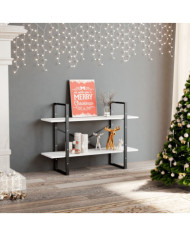 Bibliothèque à 2 niveaux blanc 100x30x70 cm bois d'ingénierie | Mobilier & Déco