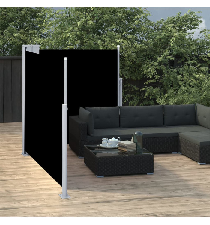 Auvent latéral rétractable Noir 100 x 600 cm | Mobilier & Déco