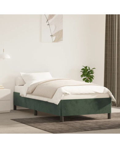 Cadre de lit sans matelas vert foncé 90x200 cm velours | Mobilier & Déco