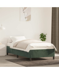 Cadre de lit sans matelas vert foncé 90x200 cm velours | Mobilier & Déco
