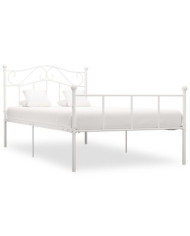 Cadre de lit sans matelas blanc métal 100x200 cm | Mobilier & Déco