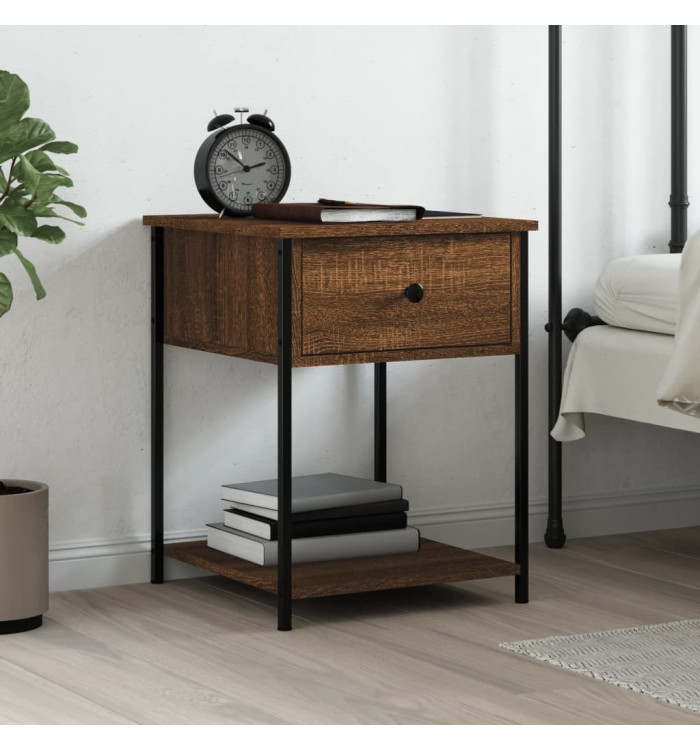 Table de chevet chêne marron 44x45x58 cm bois d'ingénierie | Mobilier & Déco