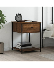 Table de chevet chêne marron 44x45x58 cm bois d'ingénierie | Mobilier & Déco