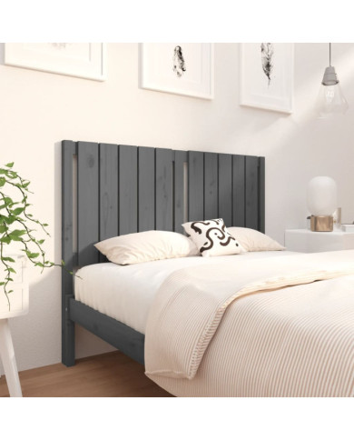 Tête de lit Gris 125,5x4x100 cm Bois massif de pin | Mobilier & Déco