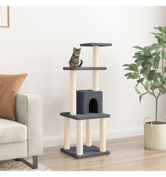 Arbre à chat avec griffoirs en sisal Gris foncé 105 cm | Mobilier & Déco